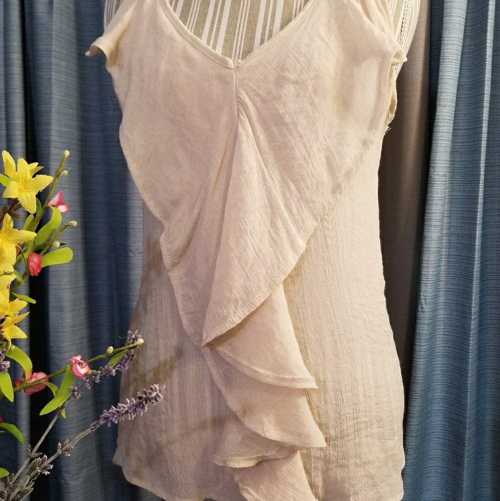 🌻🌺🌻POETRY LINEN FEEL RUFFLE RACERBACK/TANK!! - Picture 4 of 5
